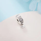 Family Always Pave Clip Charm 925 Sterling Silver Jewelry