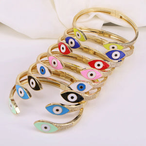 Colorful Evil Eye Cuff Bangle Bracelet