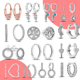 925 Silver Heart Hoop Earrings Asymmetrical Design Jewelry Gift