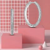925 Silver Heart Hoop Earrings Asymmetrical Design Jewelry Gift