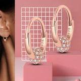 925 Silver Heart Hoop Earrings Asymmetrical Design Jewelry Gift