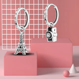 925 Silver Heart Hoop Earrings Asymmetrical Design Jewelry Gift