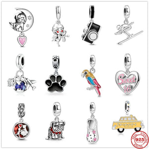 925 Silver Cupid Charm Bead Pendant for Bracelet DIY