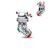 925 Silver Xmas Santa Claus Charm Bead Pendent for Bracelet DIY