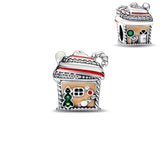 925 Silver Xmas Santa Claus Charm Bead Pendent for Bracelet DIY