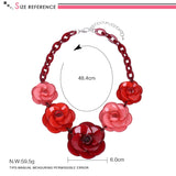 Acrylic Rose Flowers Necklace Set for Women