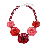 Acrylic Rose Flowers Necklace Set for Women
