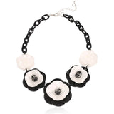 Acrylic Rose Flowers Necklace Set for Women