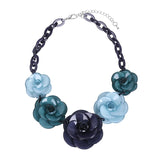Acrylic Rose Flowers Necklace Set for Women