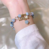Aquamarine Fishtail Forest Charm Bracelet Sweet Jewelry Girl's Accessories