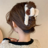 Plush Cross Heart Hairpin Shark Clip Hair Accessories