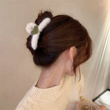 Plush Cross Heart Hairpin Shark Clip Hair Accessories