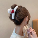 Plush Cross Heart Hairpin Shark Clip Hair Accessories