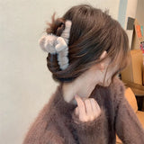 Plush Cross Heart Hairpin Shark Clip Hair Accessories