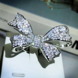 Big Bow Zircon Ring 925 Stamp Wedding Party Anniversary Jewelry Gift