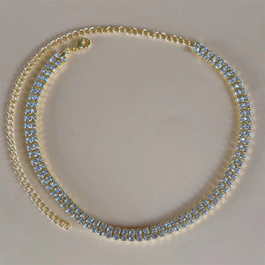 Rhinestone Double Layer Choker Necklace
