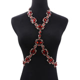 Crystal Rhinestone Waist Chain Necklace Indian Maxi Choker Jewelry