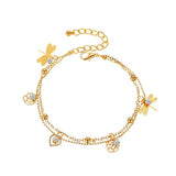 Bohemian Flower Dragonfly Anklet Beach Foot Jewelry for Women