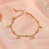 Bohemian Flower Dragonfly Anklet Beach Foot Jewelry for Women