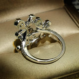 Butterfly Ring For Women Silver Plate Diamond Zircon Engagement Gift