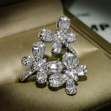 Butterfly Ring For Women Silver Plate Diamond Zircon Engagement Gift