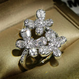 Butterfly Ring For Women Silver Plate Diamond Zircon Engagement Gift