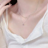 Love Heart Pendant Necklaces Moonstone Clavicle Chain
