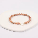 Shell Heart Pearls Bracelet Stone Bead Jewelry Gift
