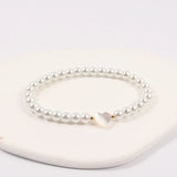 Shell Heart Pearls Bracelet Stone Bead Jewelry Gift