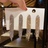 Crystal Tassel Rhinestone Earrings Jewelry