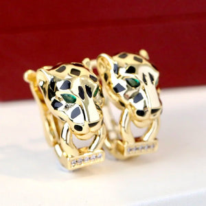 Titanium Steel Leopard Earrings High Jewelry Gift