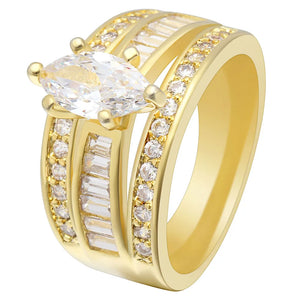 Clear Zirconia Stone Ring For Women Wedding Engagement Jewelry Gift