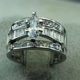 Clear Zirconia Stone Ring For Women Wedding Engagement Jewelry Gift