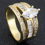 Clear Zirconia Stone Ring For Women Wedding Engagement Jewelry Gift