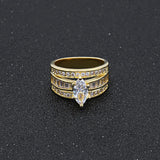 Clear Zirconia Stone Ring For Women Wedding Engagement Jewelry Gift