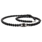 Double Crown Men Necklace Classic 6mm Smooth Bead Necklace Men Party Jewelry