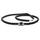 Double Crown Men Necklace Classic 6mm Smooth Bead Necklace Men Party Jewelry