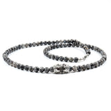 Double Crown Men Necklace Classic 6mm Smooth Bead Necklace Men Party Jewelry