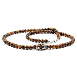 Double Crown Men Necklace Classic 6mm Smooth Bead Necklace Men Party Jewelry