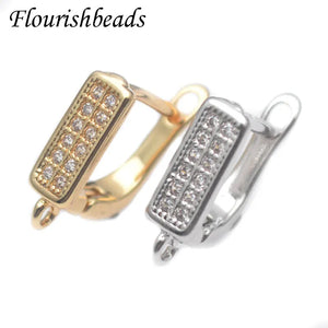 Earring Hooks Clasp Shvenzy DIY Jewelry Accessories Double Row Zircon
