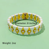 Colorful Bohemian Enamel Bracelet with Nature Stone Bangle