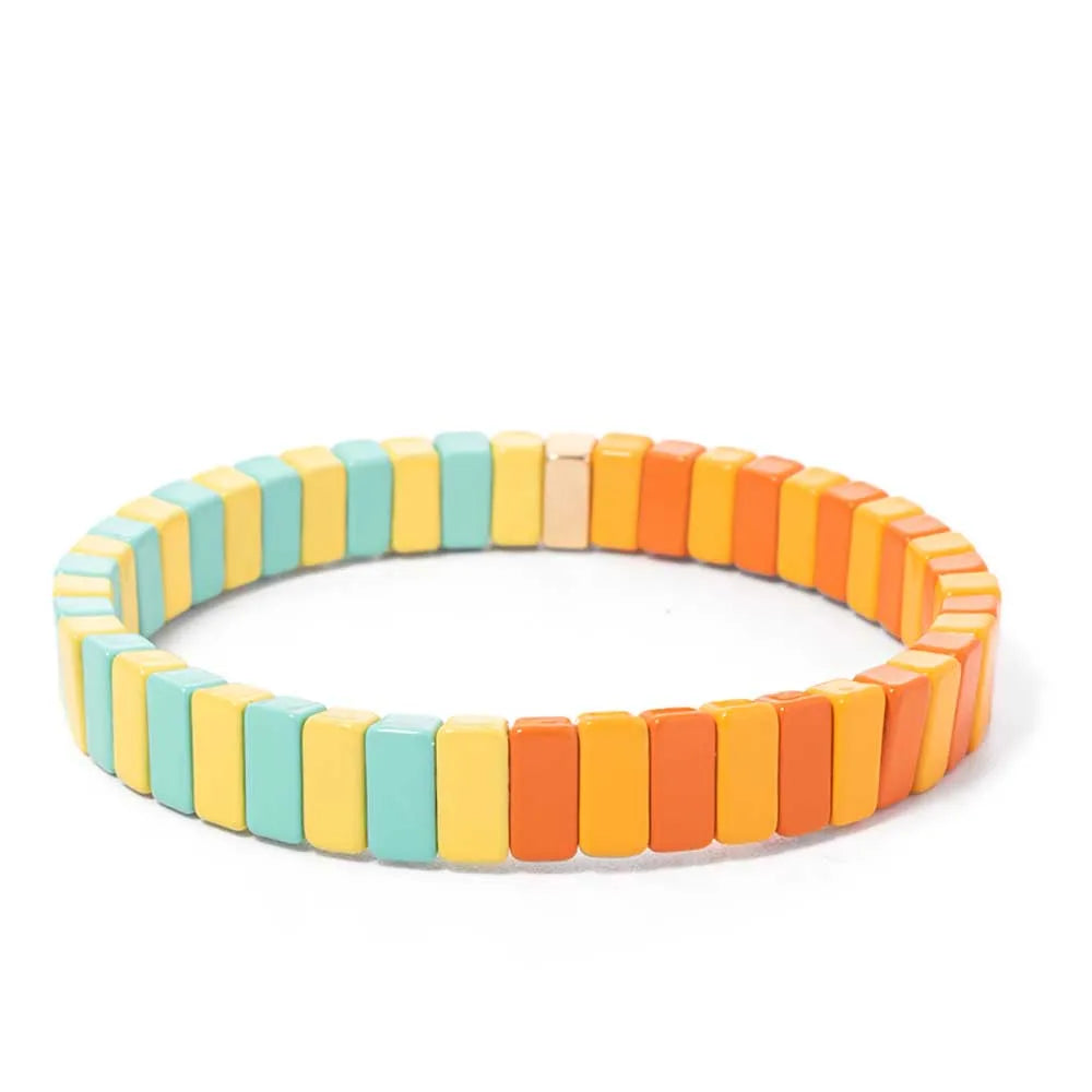 Colorful Enamel Bracelets for Women Boho Bead Jewelry