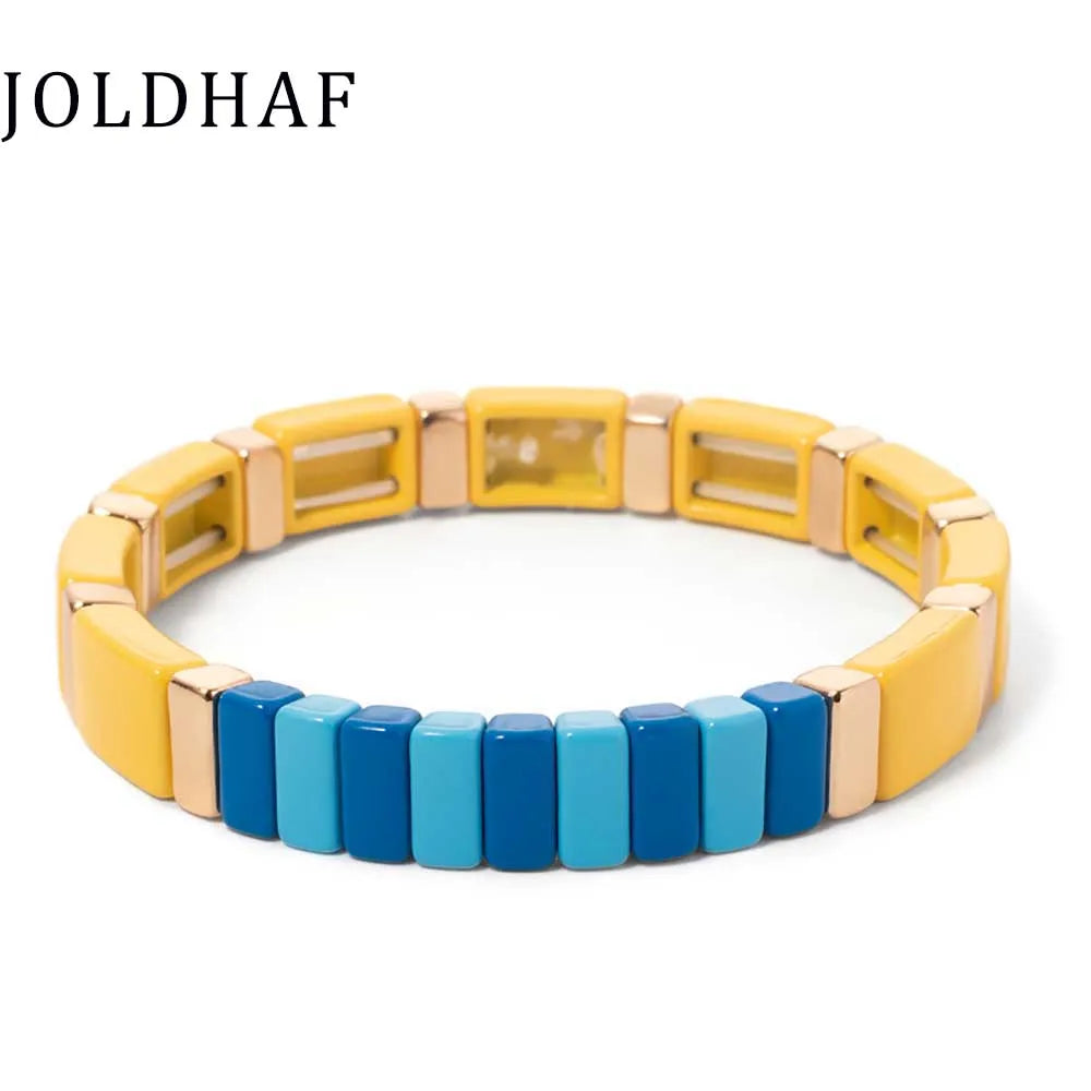 Colorful Enamel Bracelets for Women Boho Bead Jewelry
