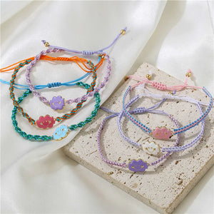 Enamel Charm Bracelet Women Girls Friendship Lucky Cloud Bangle Accessory