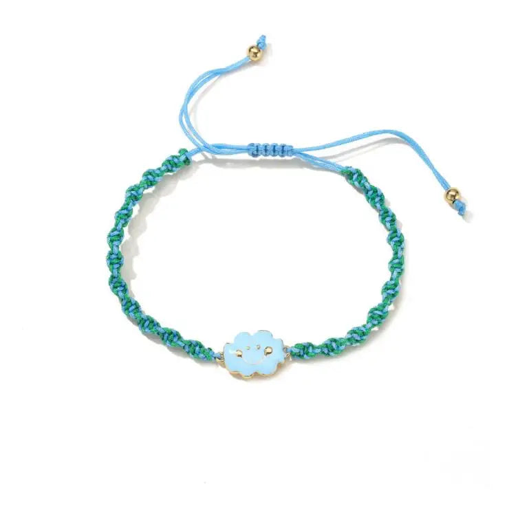 Enamel Charm Bracelet Women Girls Friendship Lucky Cloud Bangle Accessory
