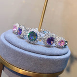 Colorful and Purple Crystal Inlaid Ladies Charm Bracelet Chain