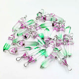 Glass Crystal Pillar Point Charm Pendants for Jewelry Making 24pcs/lot