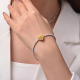 Zircon Crystal Tennis Bracelet Silver Charms Wedding