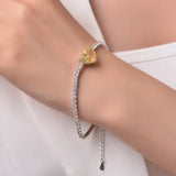 Zircon Crystal Tennis Bracelet Silver Charms Wedding