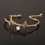 Copper Heartbeat Bracelet - Personalized Jewelry for Women
